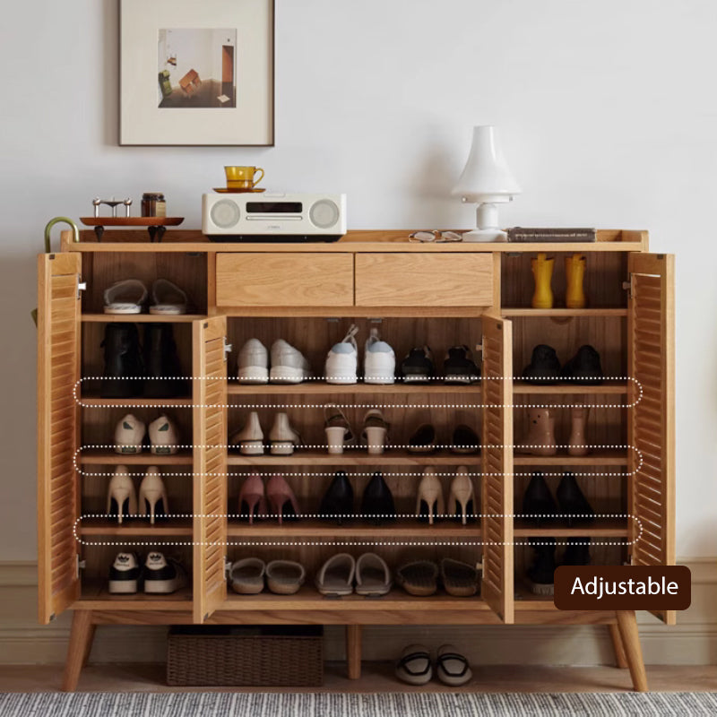 Faith Solid Oak Shoe Cabinet 140cm – view 4