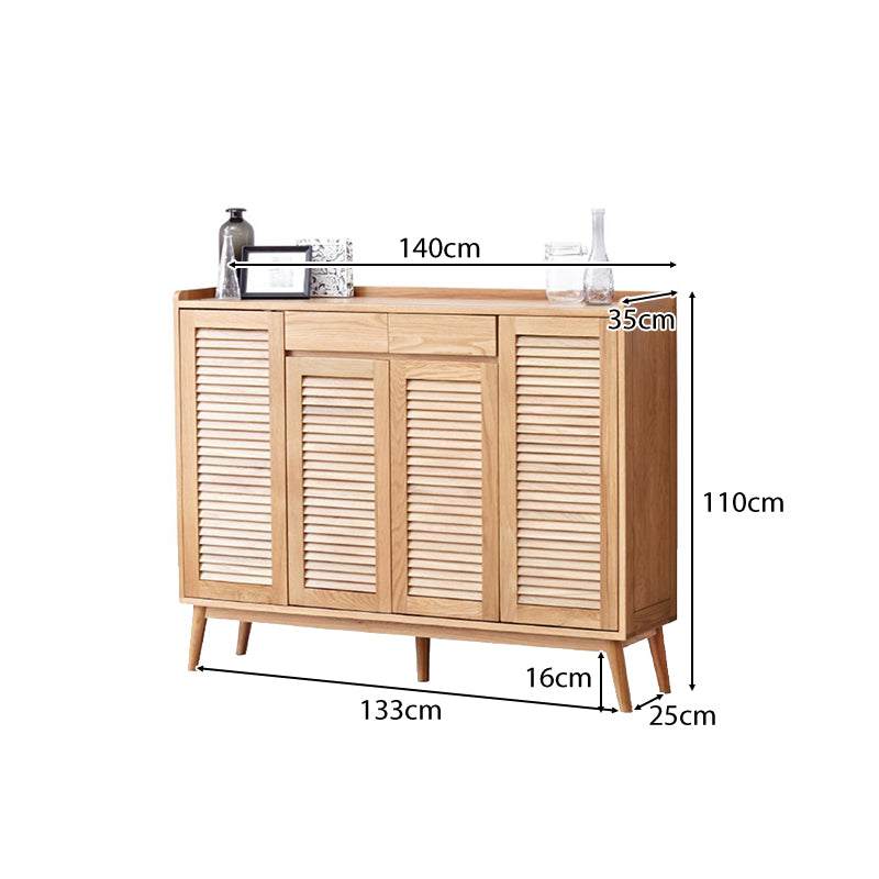 Faith Solid Oak Shoe Cabinet 140cm – view 9