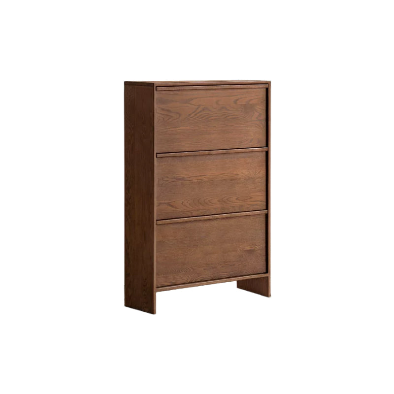 Josie Ultra-Thin Flip-Down Shoe Cabinet in Solid Oak with Pinewood, 80cm 120cm – view 14