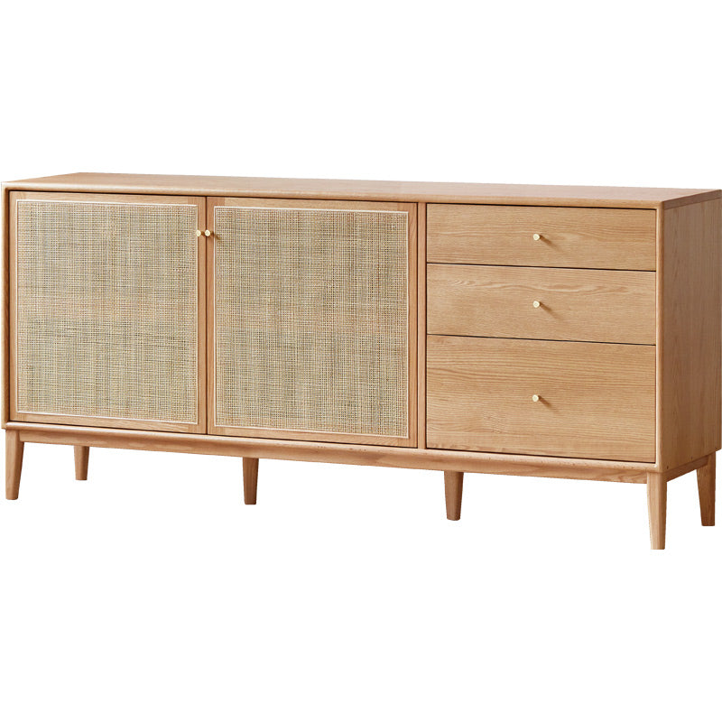Solid Red Oak Rattan-Door Sideboard 150cm – view 3