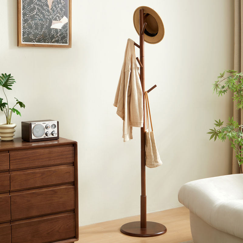 Norbert Solid Rubberwood Coat Rack 36cm – Walnut, view 13