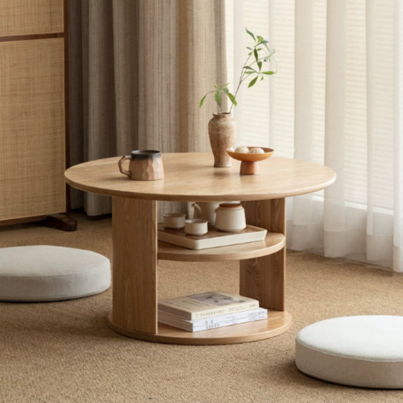 Sonia round Fraxinus mandshurica wood coffee table – view 4