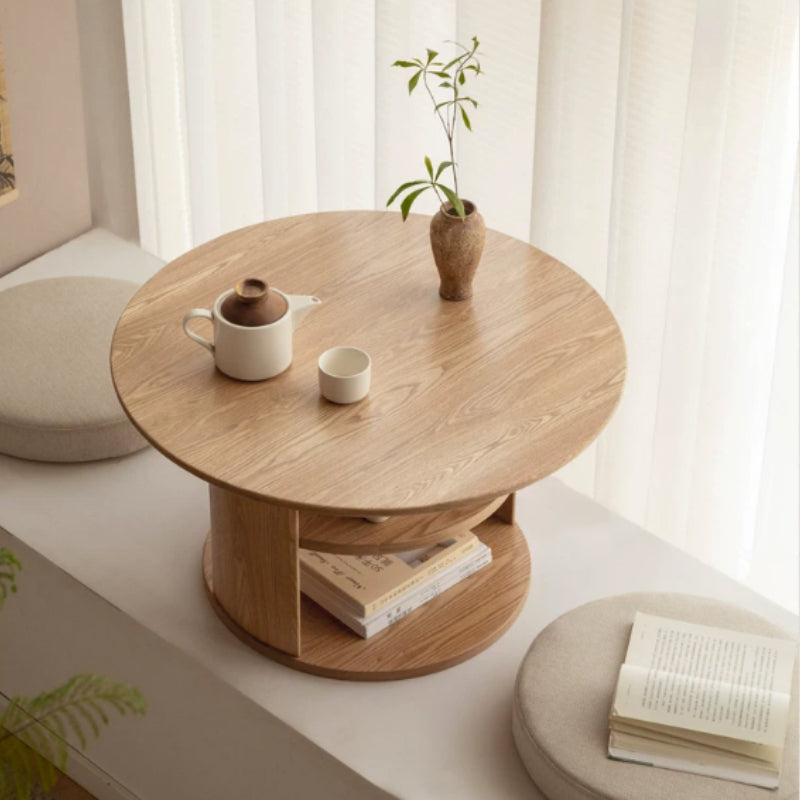 Sonia round Fraxinus mandshurica wood coffee table – view 5