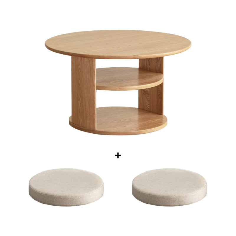 Sonia round Fraxinus mandshurica wood coffee table – Natural Wood Set, view 13
