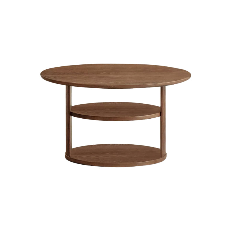 Sonia round Fraxinus mandshurica wood coffee table – Walnut Table, view 26
