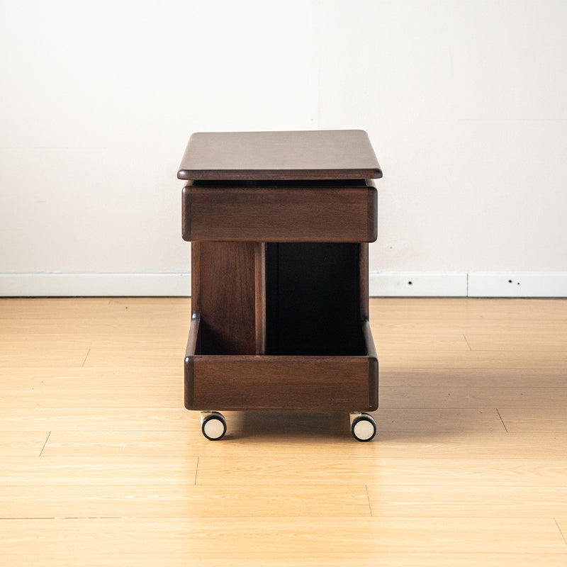 Stacy Height-Adjustable Mobile Wooden Side Table in Solid Merpauh – view 10