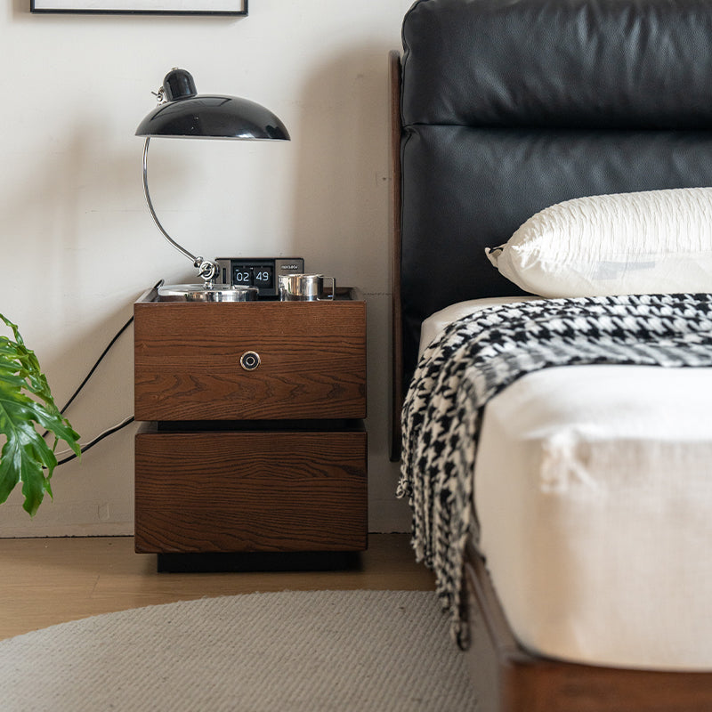 Stephanie Wooden Side Table in Solid Ash with Fingerprint Lock and LED – view 2