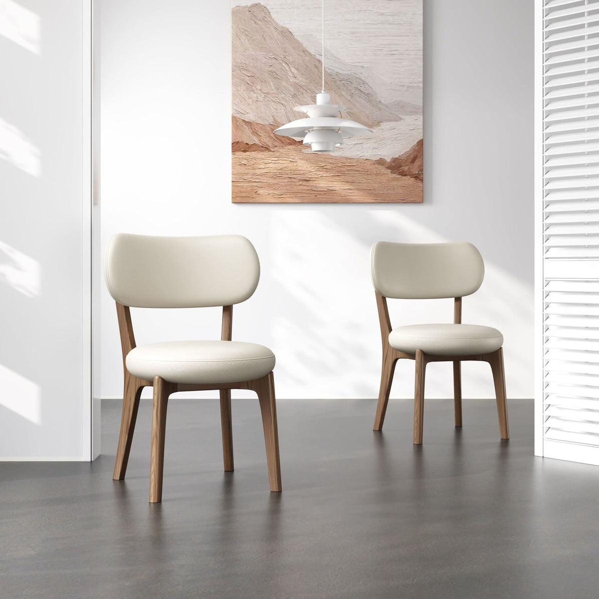 Mezzo Upholstered Dining Chair, Solid Ash Legs 42cm – view 3