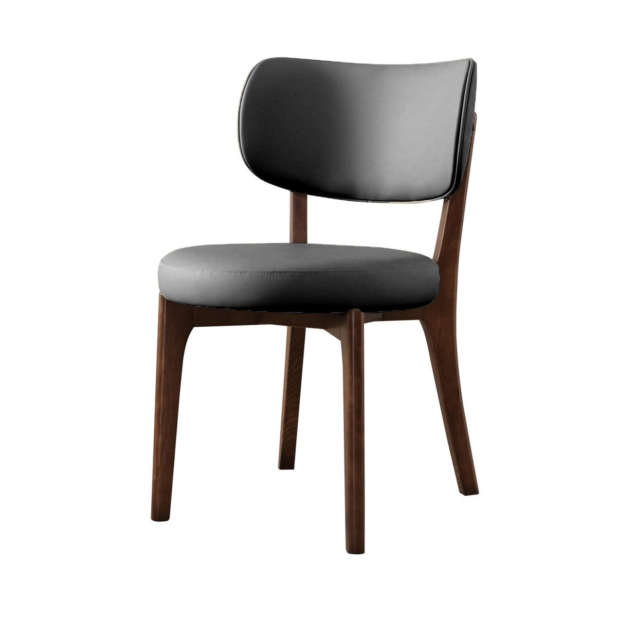 Mezzo Upholstered Dining Chair, Solid Ash Legs 42cm – Leather (BK), view 26