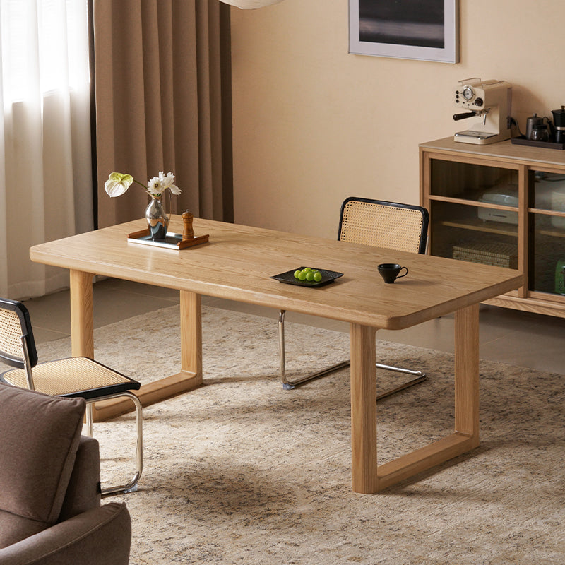 Vesper solid ash dining table in natural wood colour