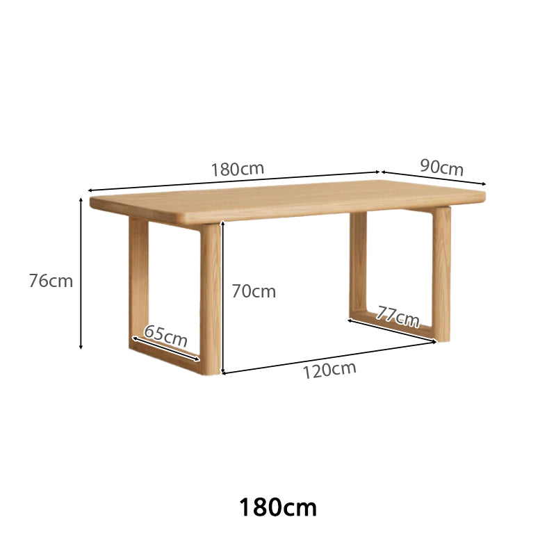 Vesper solid ash dining table in natural wood colour – view 11