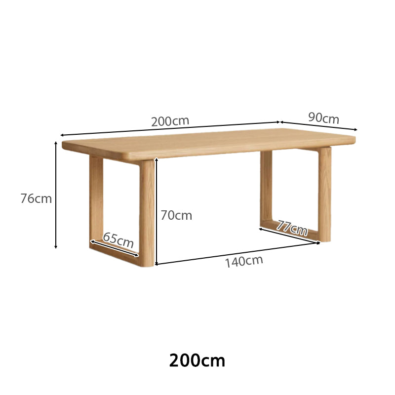 Vesper solid ash dining table in natural wood colour – view 13
