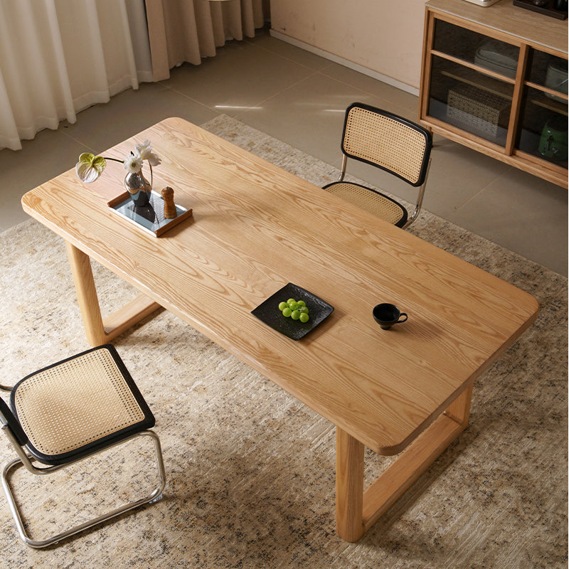 Vesper solid ash dining table in natural wood colour – view 2