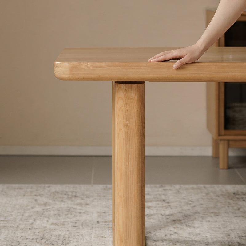 Vesper solid ash dining table in natural wood colour – view 6