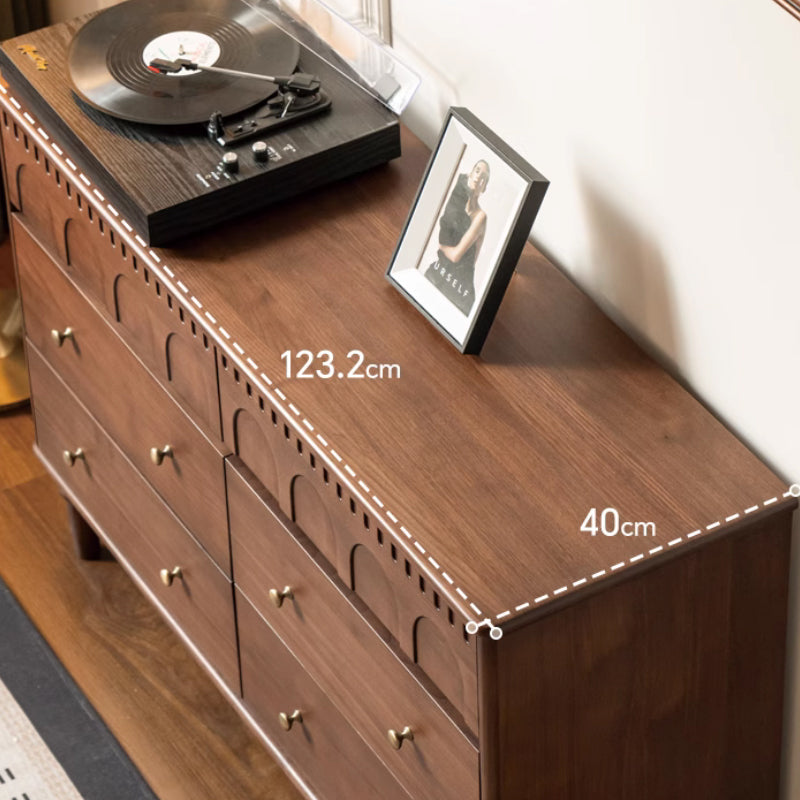 Brittany Chest of Drawers, Solid Black Walnut with Pinewood 63cm 83cm 123cm – view 6