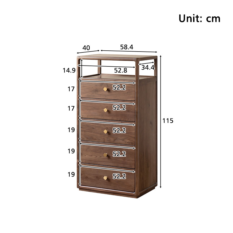 Brady Solid Black Walnut Chest of Drawers 58cm – view 12