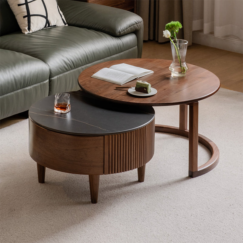 Thomas solid black walnut coffee table and side table set