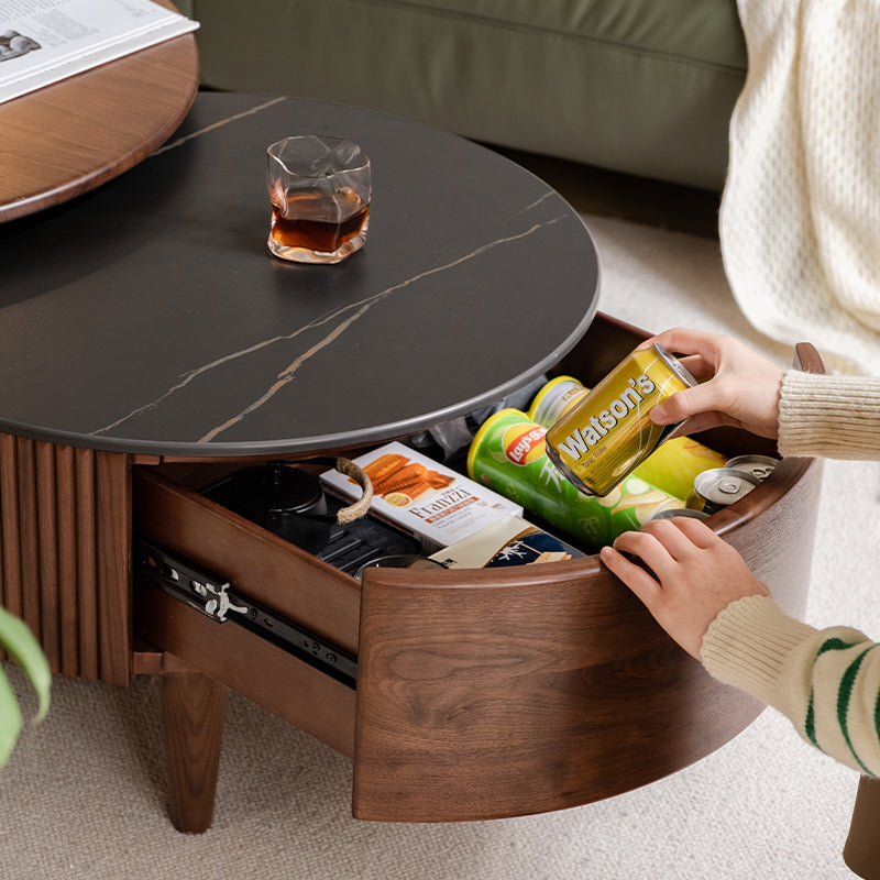 Thomas solid black walnut coffee table and side table set – view 5