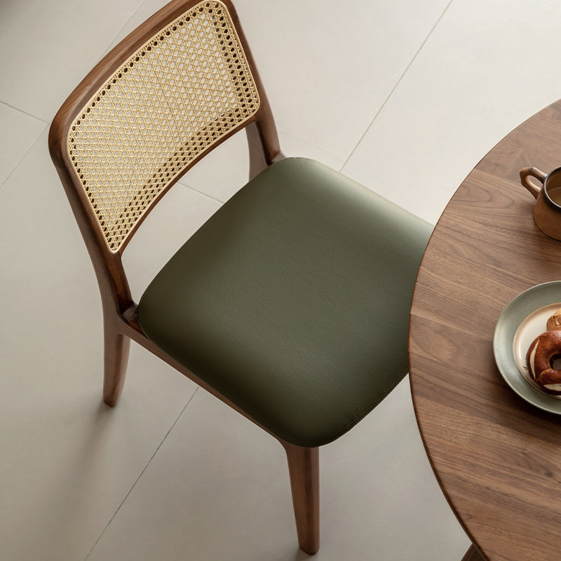 Candace Solid Black Walnut Dining Chair with Upholstered Seat – view 2
