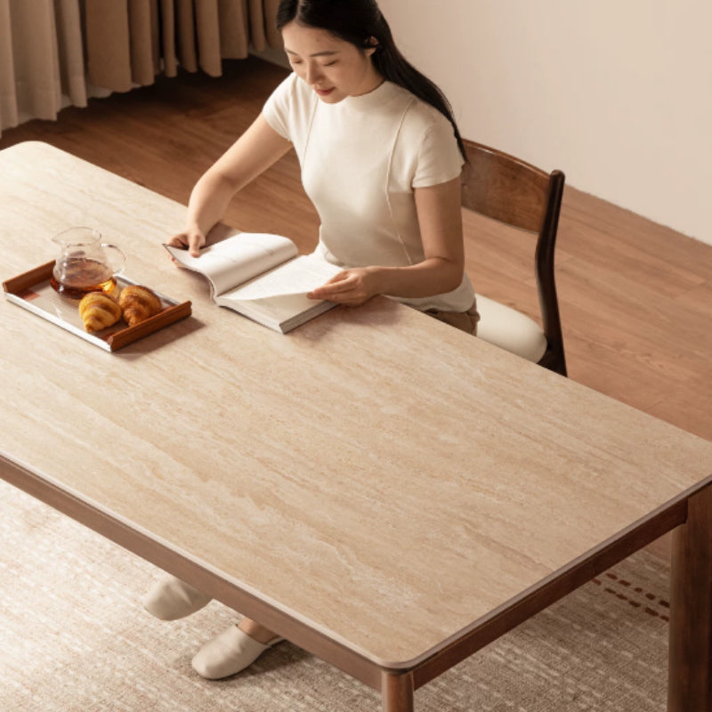 Wilfred solid pear wood dining table with ceramic – view 6