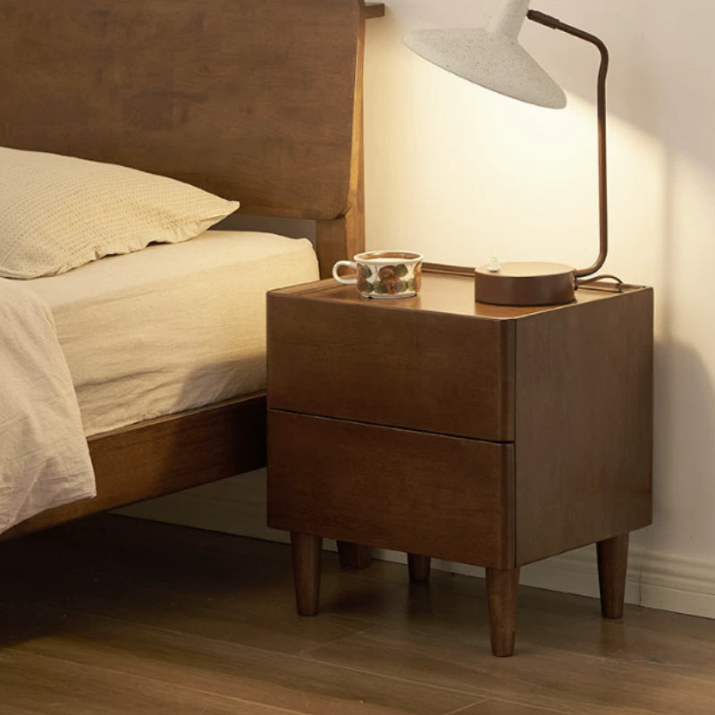 Winston rubberwood bedside table in walnut colour – view 3