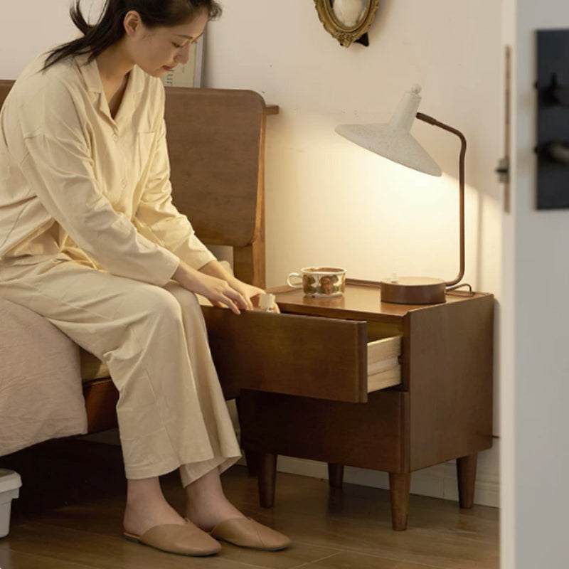 Winston rubberwood bedside table in walnut colour – view 6