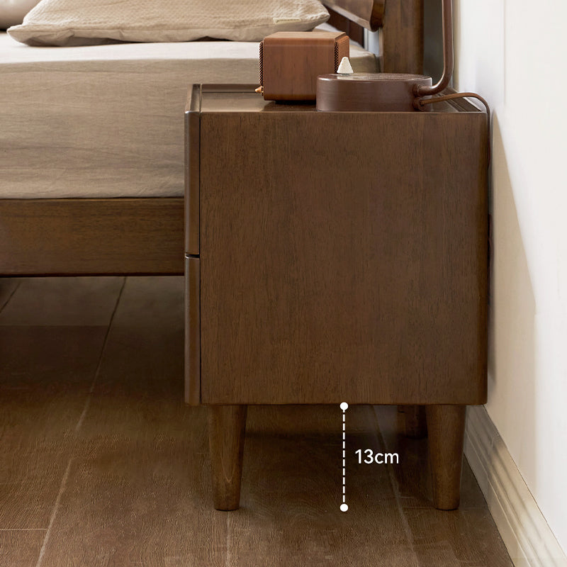Winston rubberwood bedside table in walnut colour – view 7