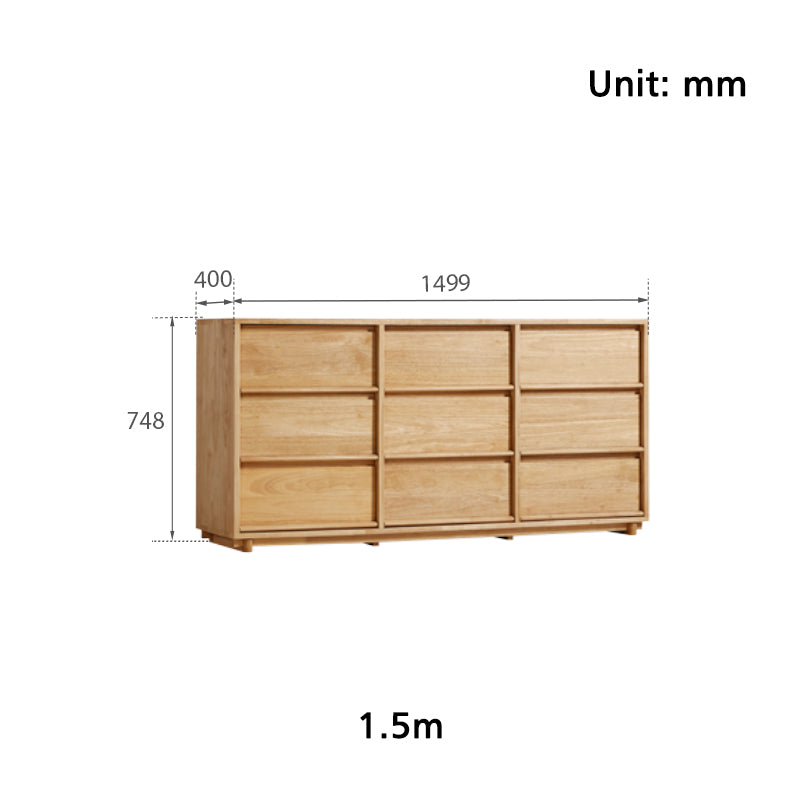 Vivian Rubberwood Chest of Drawers 60cm / 80cm / 150cm – view 29