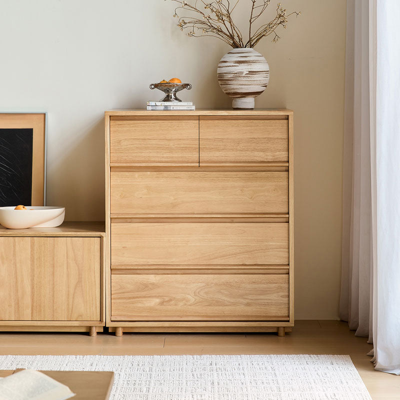 Vivian Rubberwood Chest of Drawers 60cm / 80cm / 150cm – Natural Wood 0.8m, view 36