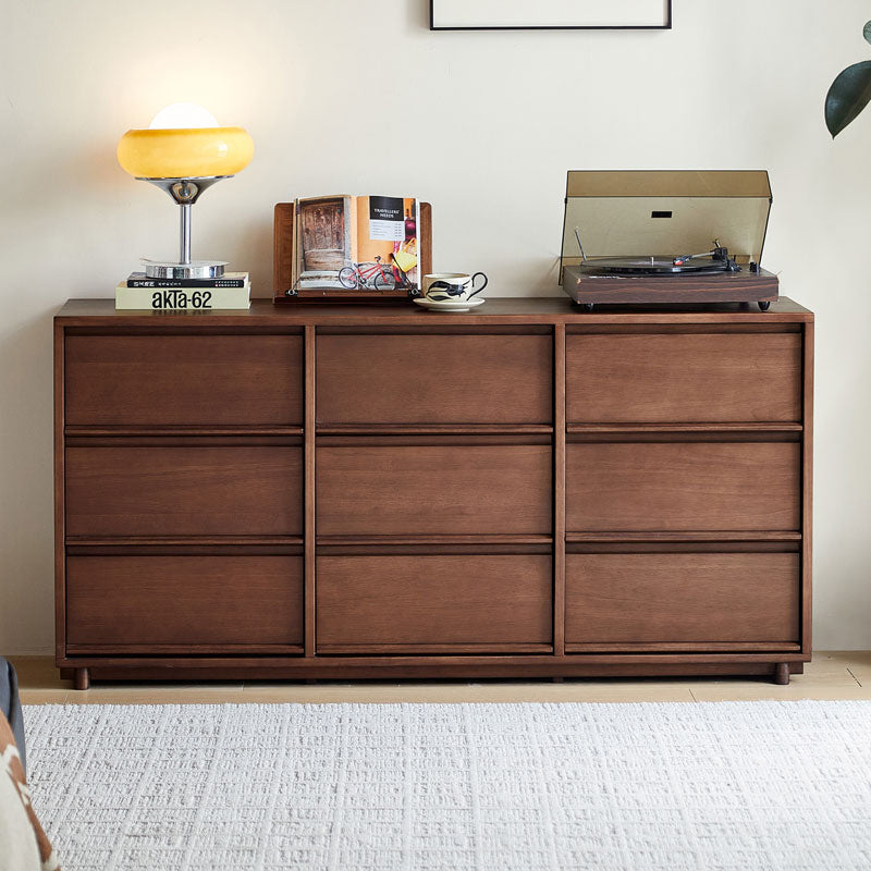 Vivian Rubberwood Chest of Drawers 60cm / 80cm / 150cm – Walnut 1.5m