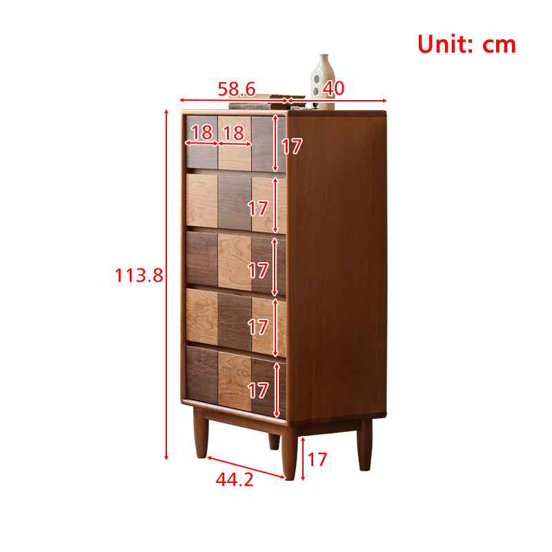 Laura Solid Cherry Wood Chest of Drawers 58cm / 117cm – view 10