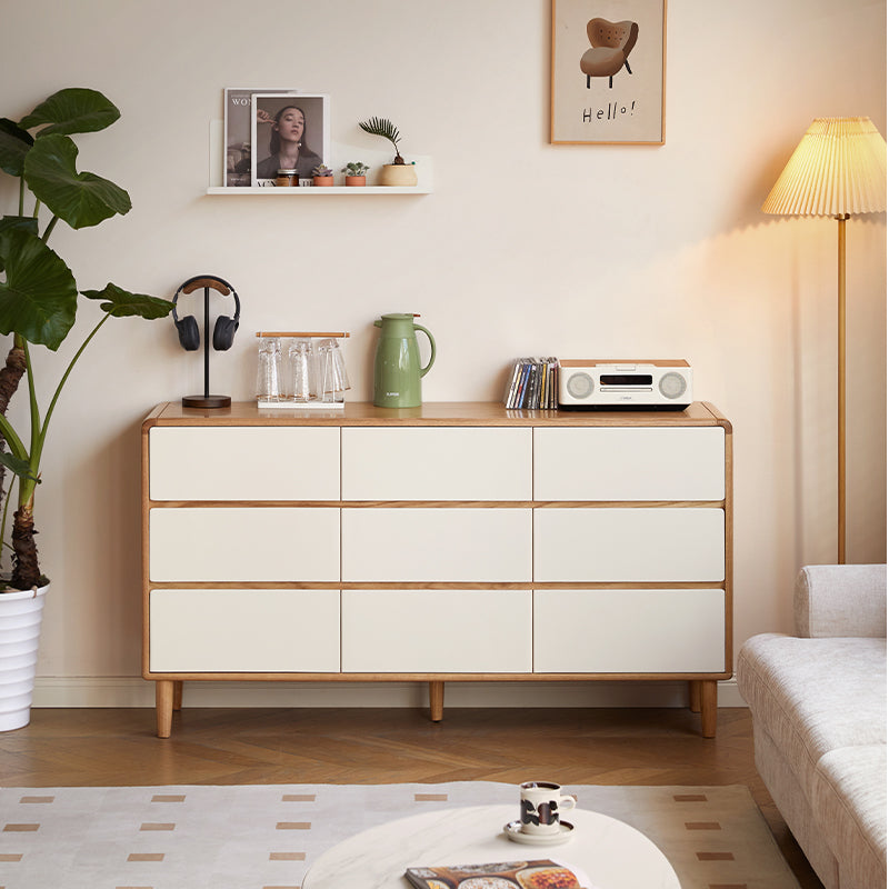 Conrad Solid American Oak and Pinewood Chest of Drawers 56cm 81cm 121cm 150cm – 150cm