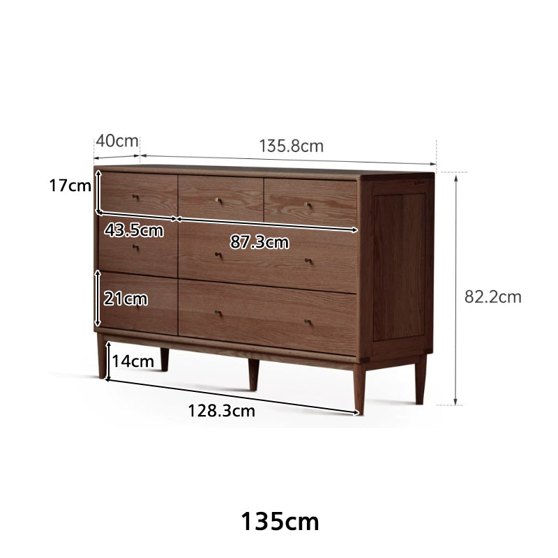 Geoffrey Solid American Oak Chest of Drawers 61cm / 111cm / 135cm / 165cm – view 6