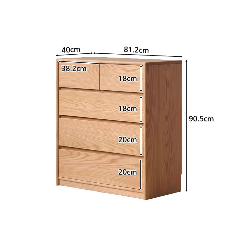 Travis Solid American Oak Chest of Drawers 81cm / 160cm – view 6