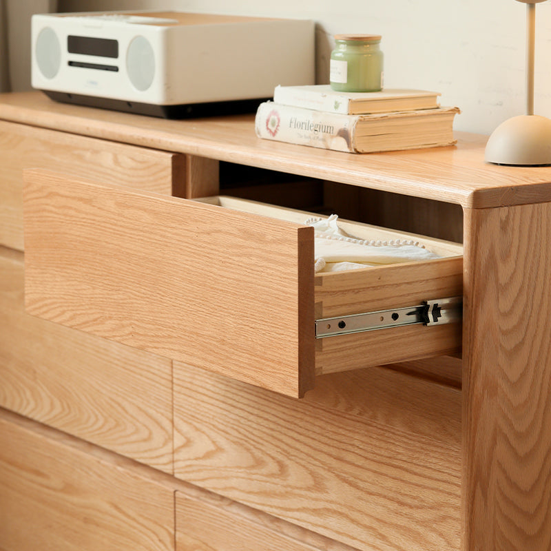 Travis Solid American Oak Chest of Drawers 81cm / 160cm – view 9