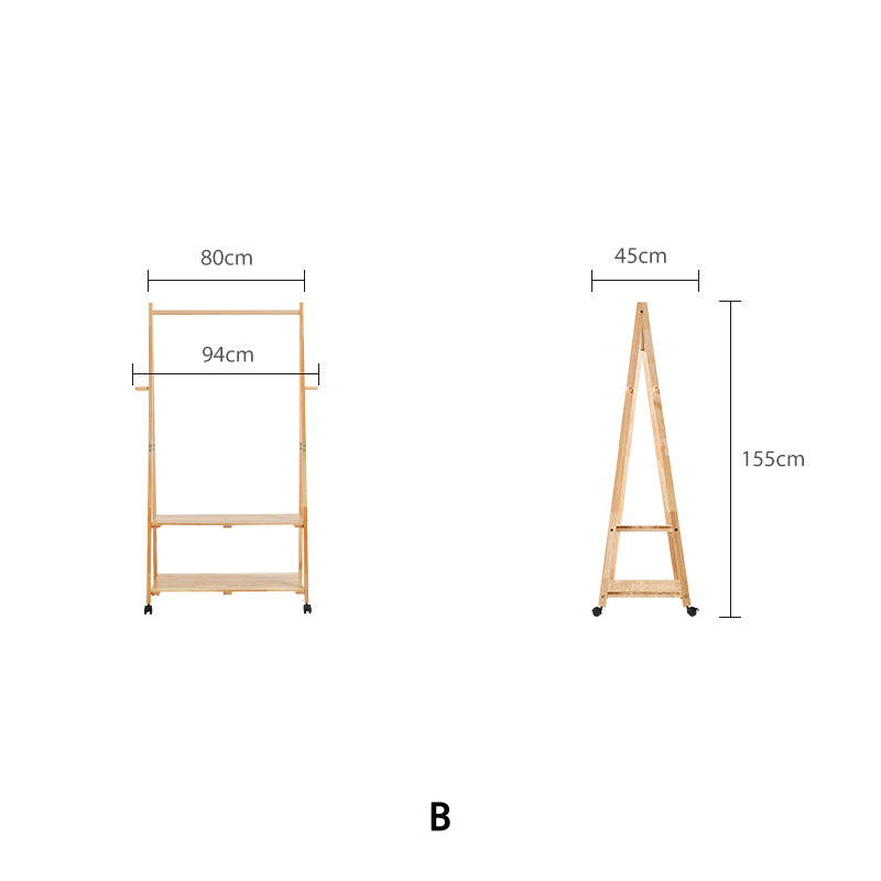 Dominique Rubberwood Coat Rack with Shelf, 2 Sizes – view 15