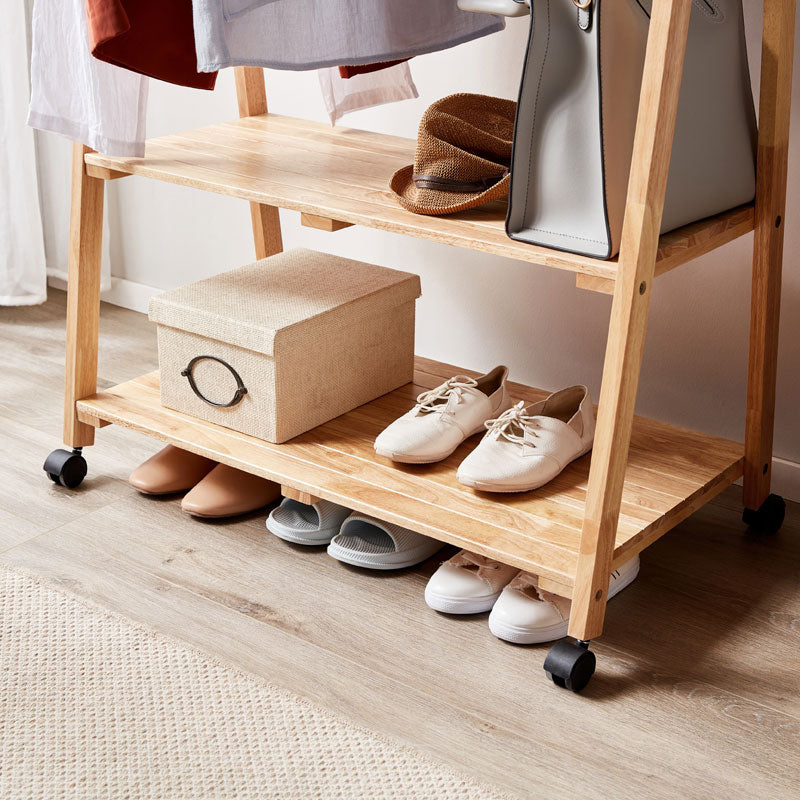 Dominique Rubberwood Coat Rack with Shelf, 2 Sizes – view 8