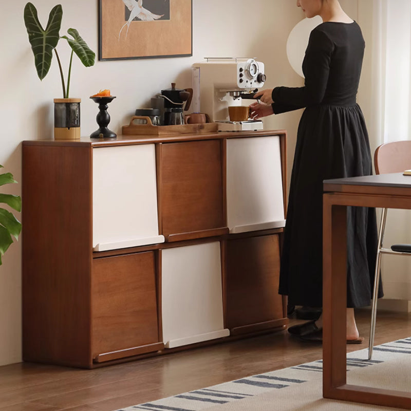 Kayla Solid Poplar Storage Cabinet with Flip Doors & Drawers 128cm