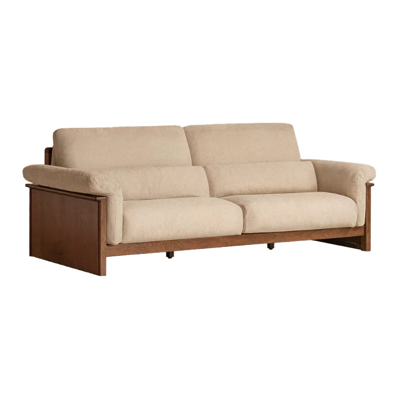 Xander Chenille Sofa with FAS-Graded Solid American Oak 223cm 253cm 283cm – Walnut 253cm, view 11