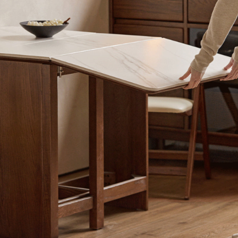 Xavier oak and ceramic extendable dining table in walnut colour – view 9