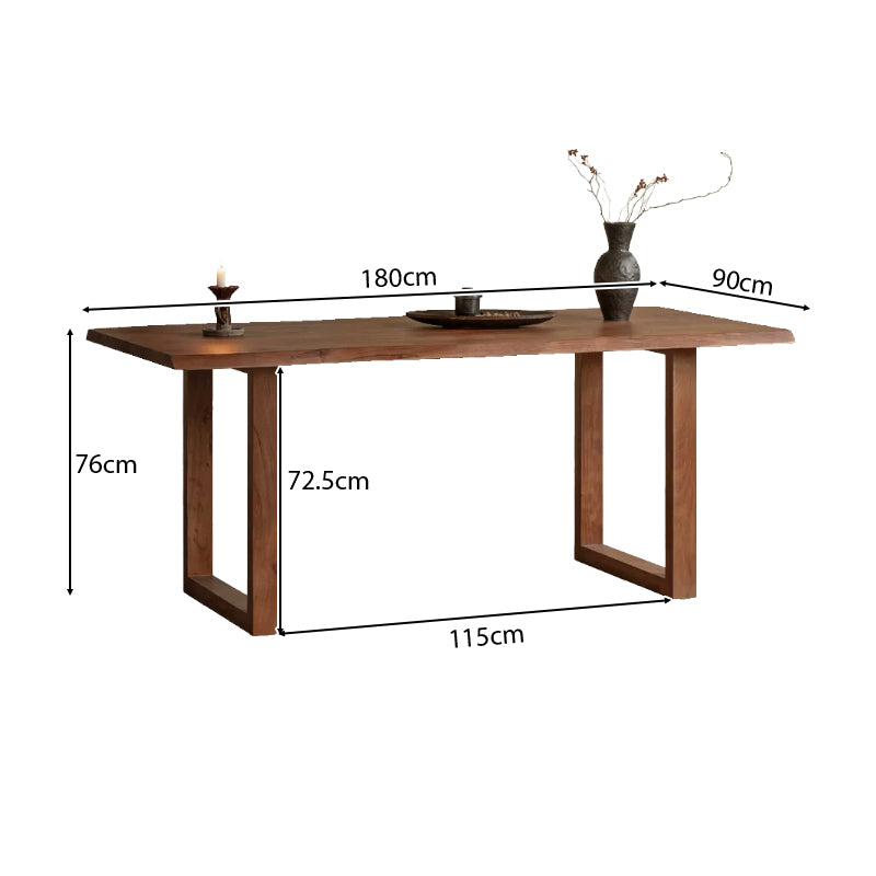 Xaviera solid acacia wood dining table in walnut colour – view 9