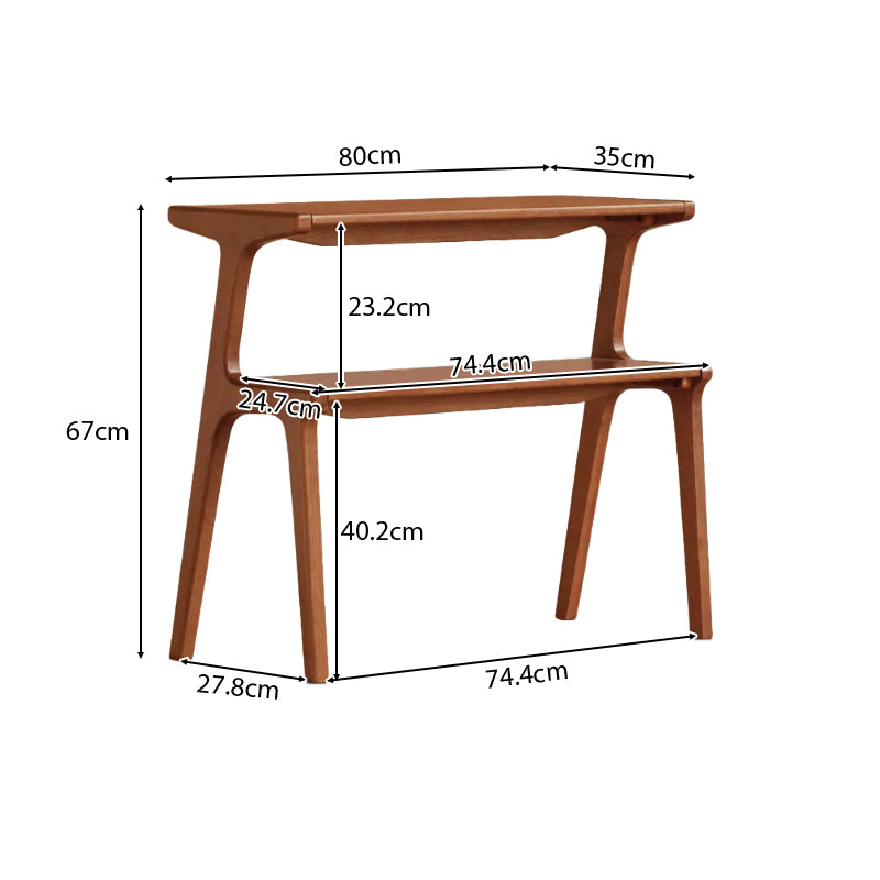 Xena rubberwood side table with tiered storage – view 10