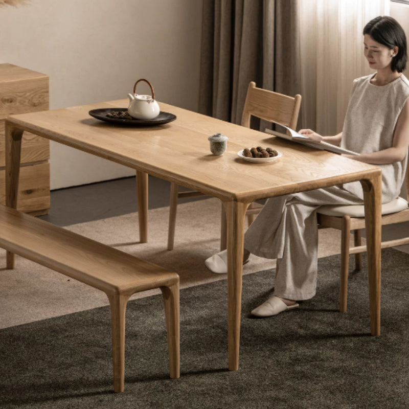 Xiomara solid ash timber dining table – view 6