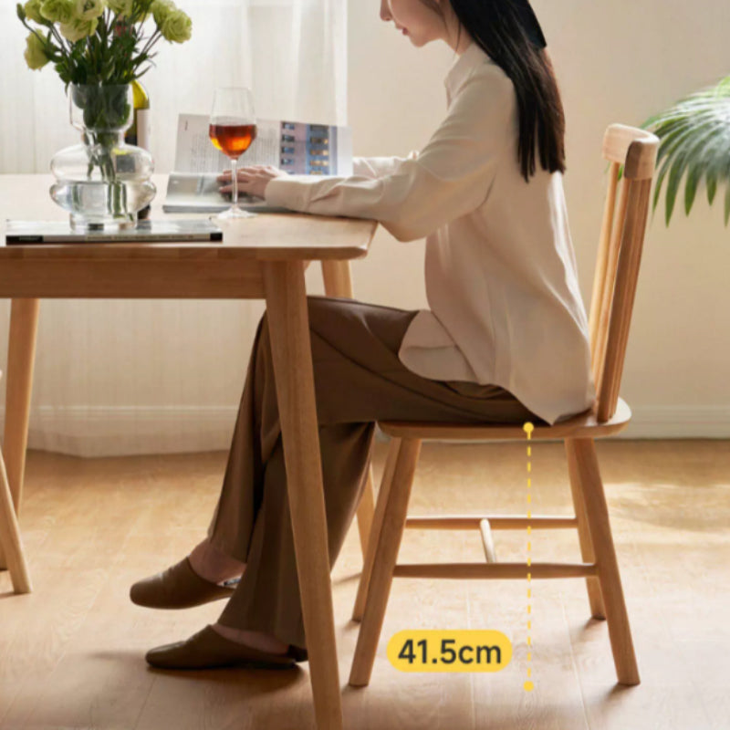 Yasmine Wooden Dining Chair in Rubberwood or Solid Oak – view 8