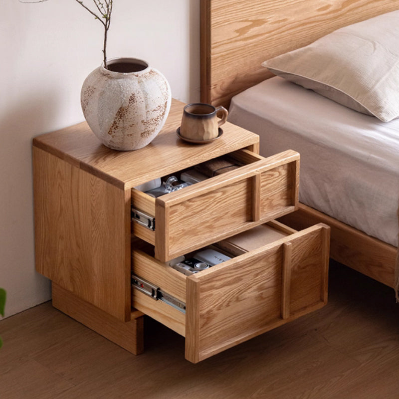 Warren solid oak bedside table with drawer in natural finish – view 5