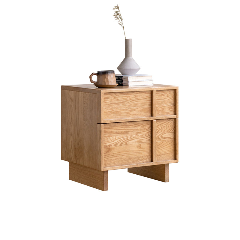 Warren solid oak bedside table with drawer in natural finish – view 6