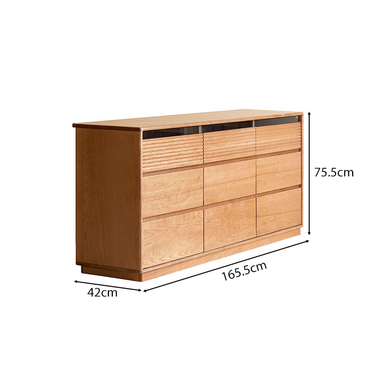 Jesse Solid Cherry Wood Chest of Drawers, 9 Drawers, 165cm – view 5