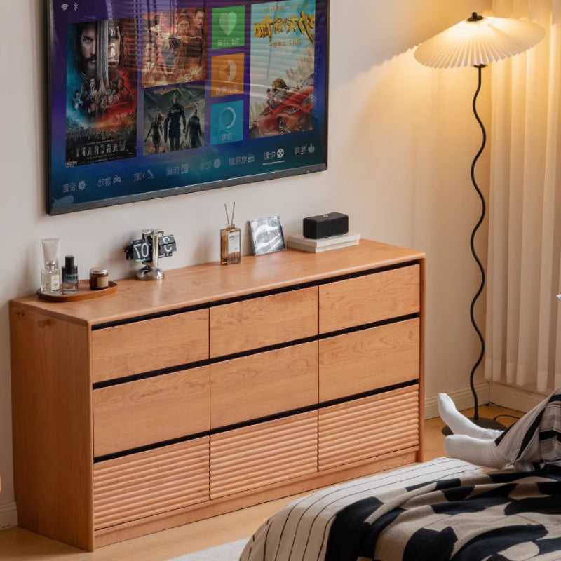 Martin Solid Cherry Wood Chest of Drawers, 9 Drawers, 150cm