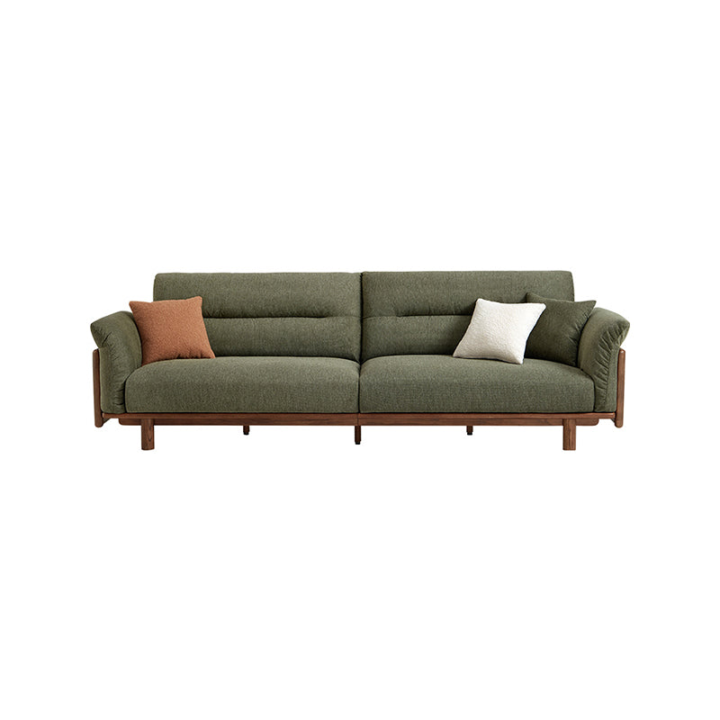 Holden 214cm/274cm/314cm FAS-Graded Solid American Oak Wood Multiple People Sofa Cotton-linen Blend Fabric