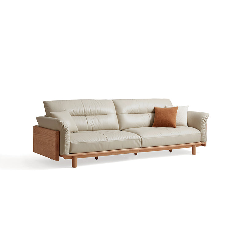 Holden 214cm/274cm/314cm FAS-Graded Solid American Oak Wood Multiple People Sofa Top-grain Leather
